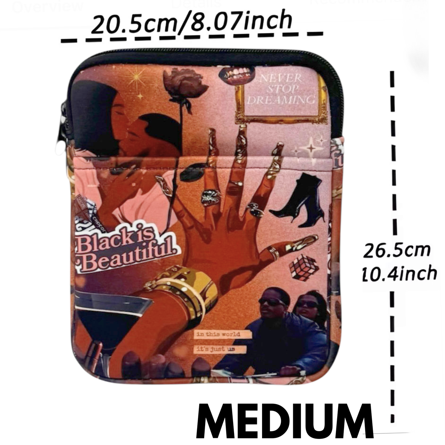 Black is Beautiful Luxe Kindle & Book Sleeve (Waterrproof)