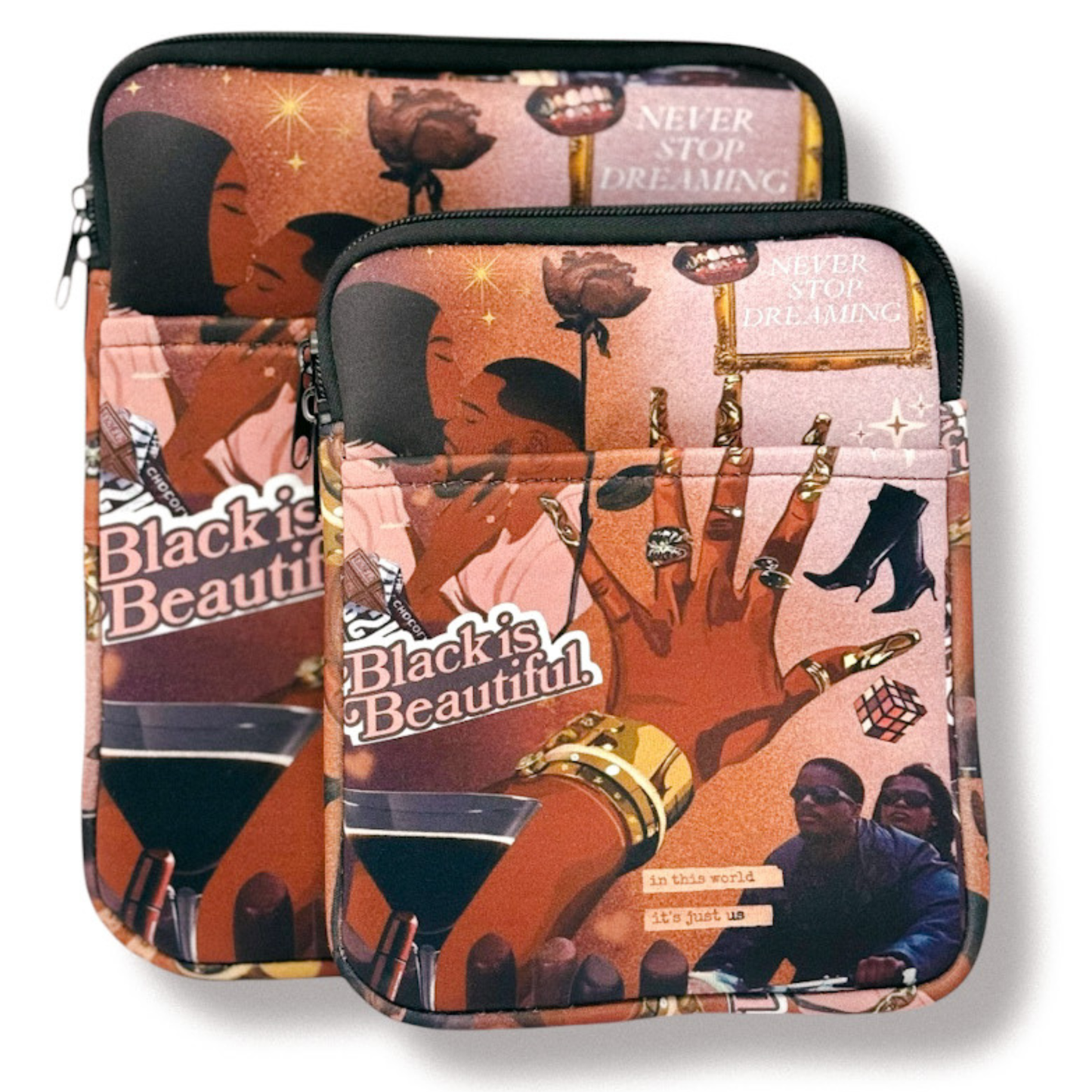 Black is Beautiful Luxe Kindle & Book Sleeve (Waterrproof)