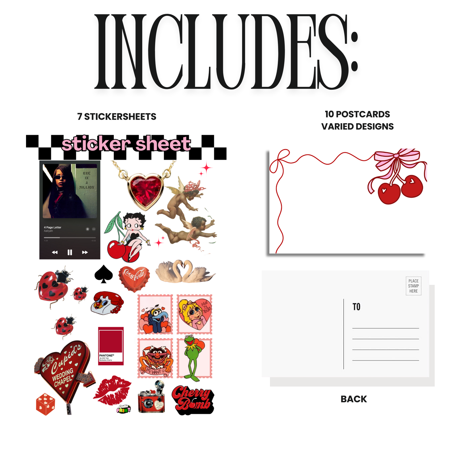 💌 Dear Bae: A ‘90s & Early 2000s Valentine’s Card & Sticker Set 💌