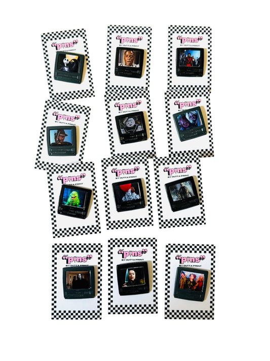 Horror TV Enamel Pins