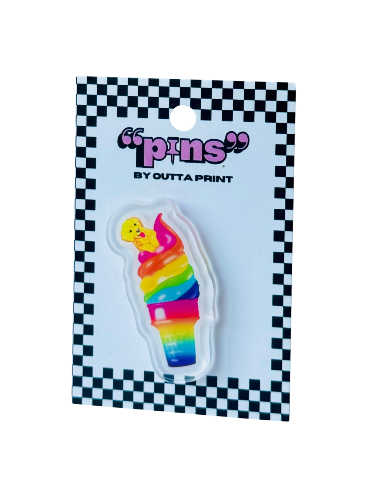 Lisa Frank Icecream Cone Acrylic Pin