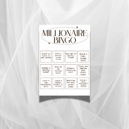 Prefilled Millionaire Bingo Poster