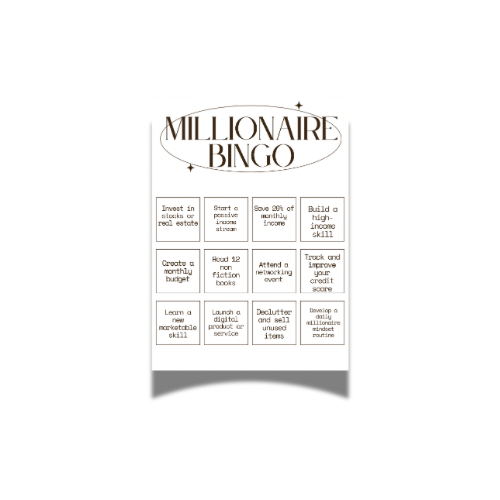 Prefilled Millionaire Bingo Poster